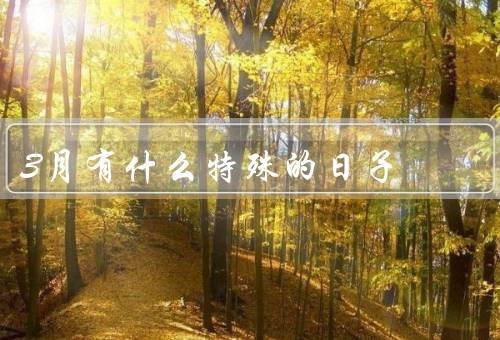 3月有什么特殊的日子（女神节、植树节、世界水日）