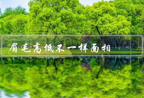 眉毛高低不一样面相（个性／命运／心理状态）