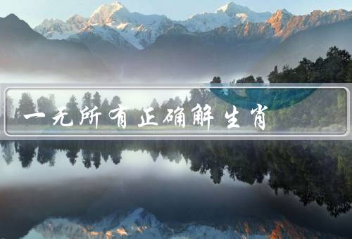 一无所有正确解生肖，虎／兔／猪