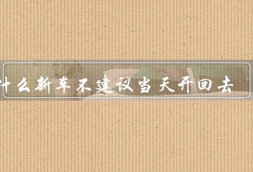 为什么新车不建议当天开回去，保养和检查、行驶里程、车辆保险