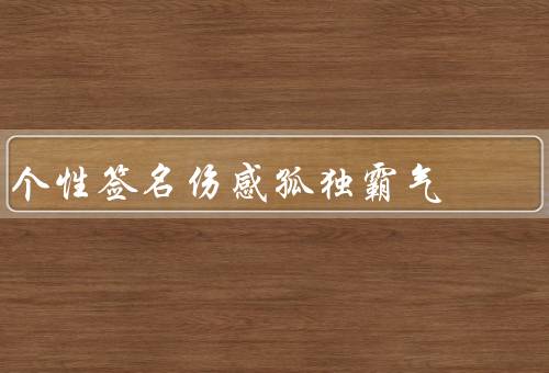 个性签名伤感孤独霸气（追逐孤独／伤感的记忆／霸气的内心）