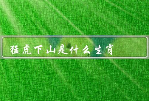 猛虎下山是什么生肖，生肖、寓意、应用