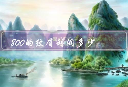 800的纹眉利润多少，成本／价格／利润