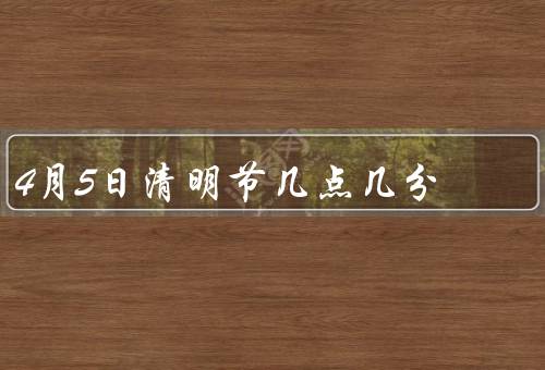 4月5日清明节几点几分，祭祖扫墓、踏青郊游、缅怀逝去的亲人