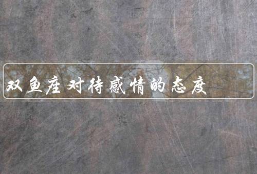 双鱼座对待感情的态度（渴望浪漫和梦幻的爱情／敏感细腻的情感世界）
