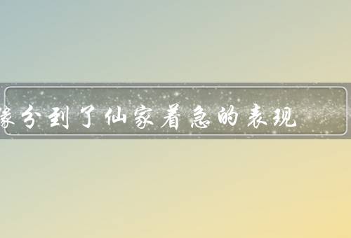 缘分到了仙家着急的表现，焦虑不安／急于寻找机会／不愿错过缘分