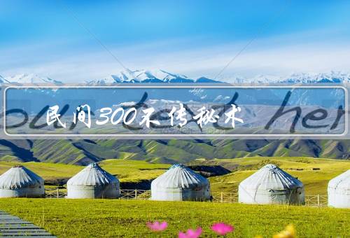 民间300不传秘术（起源／特点／应用）