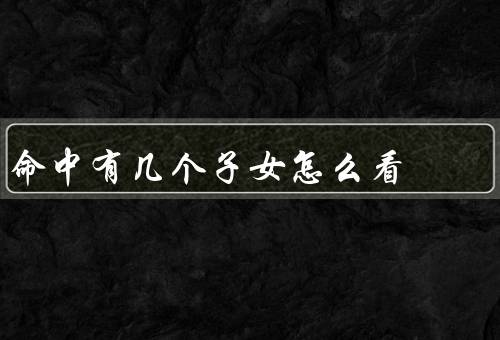 命中有几个子女怎么看（家庭状况、个人意愿、影响）