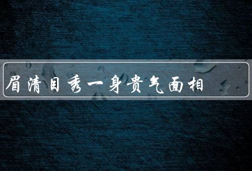 眉清目秀一身贵气面相，五官特征／气质外表／穿着打扮