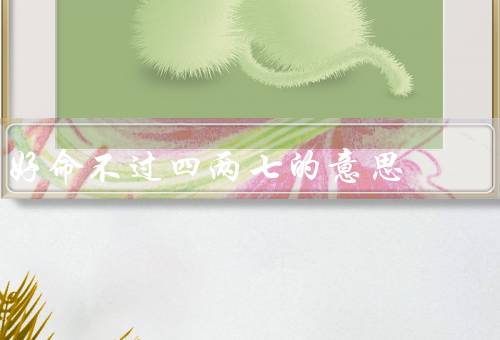 好命不过四两七的意思（命运的轻重、努力奋斗的重要性）