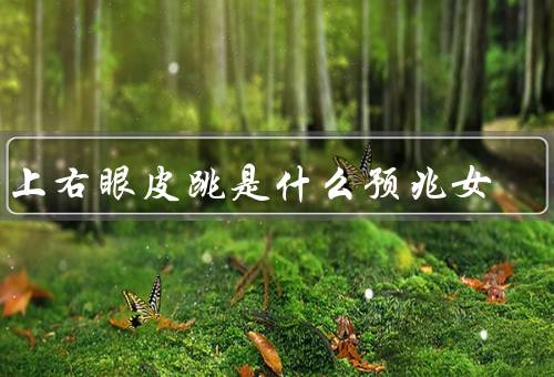 早上右眼皮跳是什么预兆女，疲劳有关／眼部健康有关／也可能是吉兆