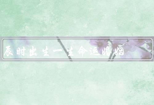 辰时出生一生命运婚姻（个性特点／运势／建议）
