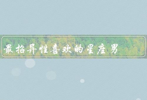 最招异性喜欢的星座男，天秤座／双子座／狮子座