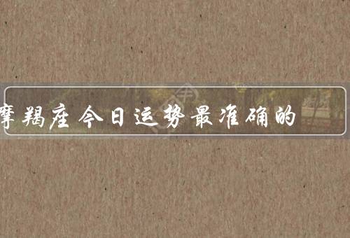 摩羯座今日运势最准确的，工作运势／人际关系／财运